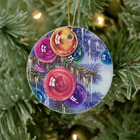 レトロヴィンテージクリスマス球根オーナメント セラミックオーナメント (ツリー)