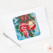 レトロヴィンテージクリスマス球根ホリデーシール スクエアシール (封筒)