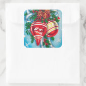 レトロヴィンテージクリスマス球根ホリデーシール スクエアシール (バッグ)