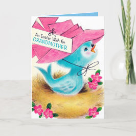 レトロヴィンテージクリスマス祖母の鳥 シーズンカード