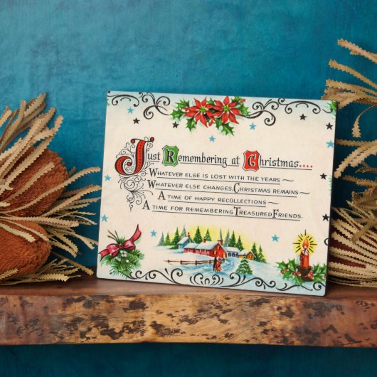 レトロヴィンテージクリスマス詩の休日 フォトプラーク (側面)