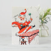 レトロヴィンテージクリスマス遊ミュージカルズサンタ シーズンカード (スタンド正面)