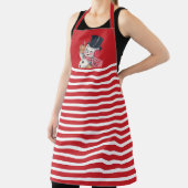 レトロヴィンテージクリスマス雪だるまホリデイ エプロン (インサイチュ)