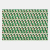 レトロヴィンテージクリスマス雪だるまホリデイ ラッピングペーパーシート (正面3)