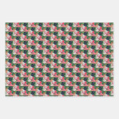 レトロヴィンテージクリスマス雪だるまホリデイ ラッピングペーパーシート (正面)