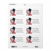 レトロヴィンテージクリスマス雪だるまラベル ラベル (フルシート)