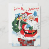 レトロヴィンテージクリスマス雪だるま シーズンカード (正面)