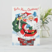 レトロヴィンテージクリスマス雪だるま シーズンカード (スタンド正面)