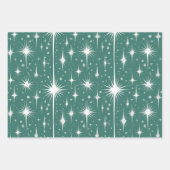 レトロヴィンテージクリスマス：お洒落冬のシーン ラッピングペーパーシート (正面2)