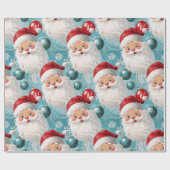 レトロヴィンテージクリスマス：こんにちは！サンタ2 ラッピングペーパー (フラット)