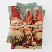 レトロヴィンテージクリスマス：すてき小妖精や小人 ラッピングペーパーシート (インサイチュ)