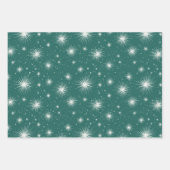 レトロヴィンテージクリスマス：グリーンコラージュ ラッピングペーパーシート (正面2)