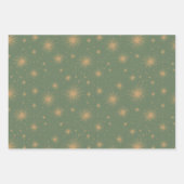 レトロヴィンテージクリスマス：サンタとプレゼント ラッピングペーパーシート (正面2)