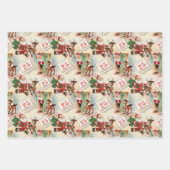 レトロヴィンテージクリスマス「サンタのビッグデー」 ラッピングペーパーシート (正面)