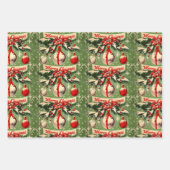 レトロヴィンテージクリスマス：ミッドセンチュリーユレタイド ラッピングペーパーシート (正面2)