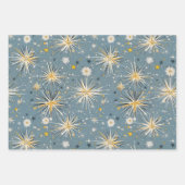 レトロヴィンテージクリスマス：原子星空の夜 ラッピングペーパーシート (正面3)