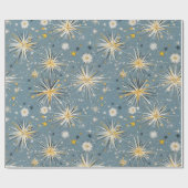 レトロヴィンテージクリスマス：原子星空の夜 ラッピングペーパー (フラット)