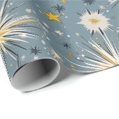 レトロヴィンテージクリスマス：原子星空の夜 ラッピングペーパー (ロールコーナー)