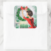 レトロヴィンテージクリスマレディーホリデーシール スクエアシール (バッグ)