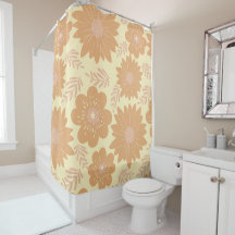 レトロヴィンテージクリームオレンジフローラ