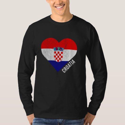 レトロヴィンテージクロアチア国旗 Tシャツ (正面)
