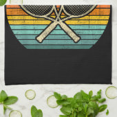 レトロヴィンテージクロステニスラケット – スポーツ愛好家 キッチンタオル (折り畳み)