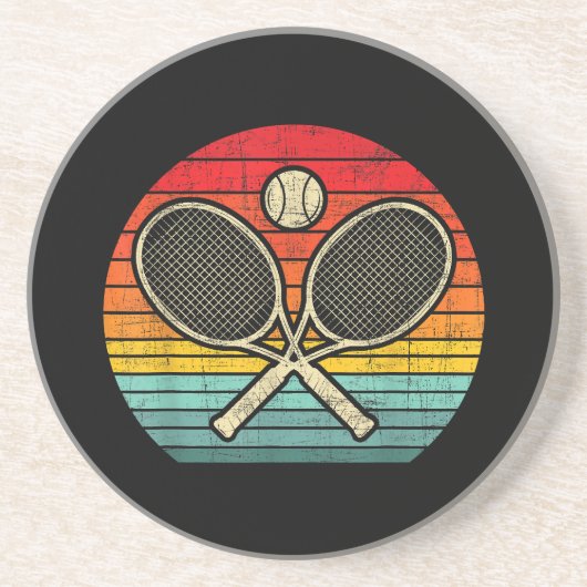 レトロヴィンテージクロステニスラケット – スポーツ愛好家 コースター (正面)