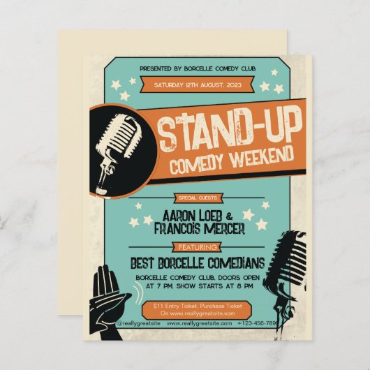 レトロヴィンテージグランジスタンドアップコメディショー (正面/裏面)