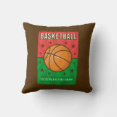 レトロヴィンテージグランジピンクグリーンバスケットボール クッション (裏面)