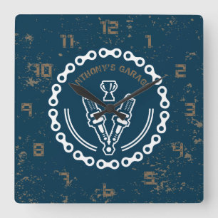 レトロヴィンテージグランジ庫 スクエア壁時計