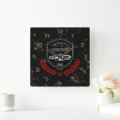 レトロヴィンテージグランジ庫 スクエア壁時計 (ホーム)