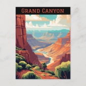 レトロヴィンテージグランドキャニオンナショナルパークアリゾナ ポストカード (正面)