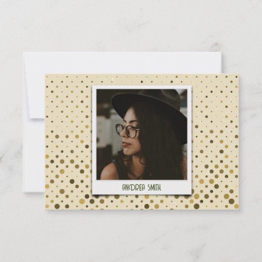 レトロヴィンテージグリーンイエローベージュ大学院写真 サンキューカード (裏面)