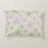 レトロヴィンテージグリーンパープル小花柄 アクセントクッション (裏面)