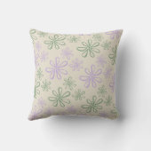 レトロヴィンテージグリーンパープル小花柄 クッション (裏面)