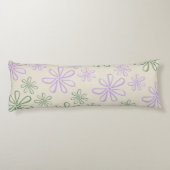 レトロヴィンテージグリーンパープル小花柄 ボディピロー (裏面)