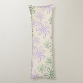 レトロヴィンテージグリーンパープル小花柄 ボディピロー (裏面 (縦))