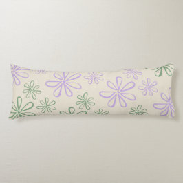 レトロヴィンテージグリーンパープル小花柄 ボディピロー