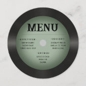 レトロヴィンテージグリーンヴィネットビニール結婚レコード メニュー (正面)