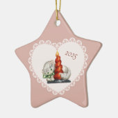 レトロヴィンテージコケットパステルベビーアニマルズキャット セラミックオーナメント (左)