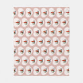 レトロヴィンテージコケットパステルベビーアニマルズキャット フリースブランケット (正面)