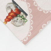 レトロヴィンテージコケットパステルベビーアニマルズキャット フリースブランケット (角)