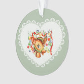 レトロヴィンテージコケットパステルベビーアニマルズディアー オーナメント (正面)