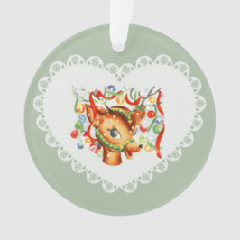 レトロヴィンテージコケットパステルベビーアニマルズディアー オーナメント