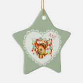 レトロヴィンテージコケットパステルベビーアニマルズディアー セラミックオーナメント (右)