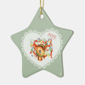 レトロヴィンテージコケットパステルベビーアニマルズディアー セラミックオーナメント (左)