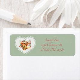 レトロヴィンテージコケットパステルベビーアニマルズディアー ラベル