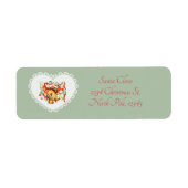 レトロヴィンテージコケットパステルベビーアニマルズディアー ラベル (正面)