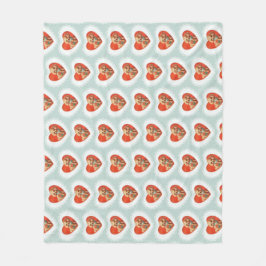 レトロヴィンテージコケットパステルベビーアニマルズドッグ フリースブランケット