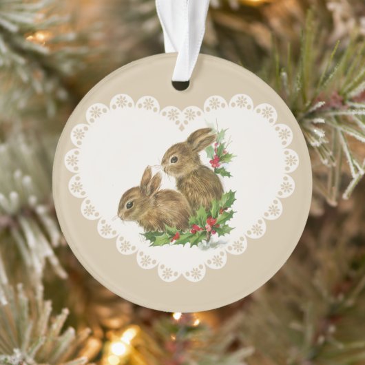 レトロヴィンテージコケットパステルベビーアニマルズバニー オーナメント (ツリー)